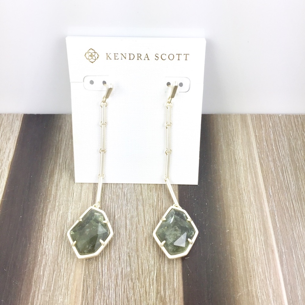 Kendra Scott Charmian sage mica gold earrings